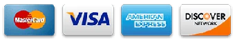 Secure payment accepted: Visa, Mastercard, American Express, Discover